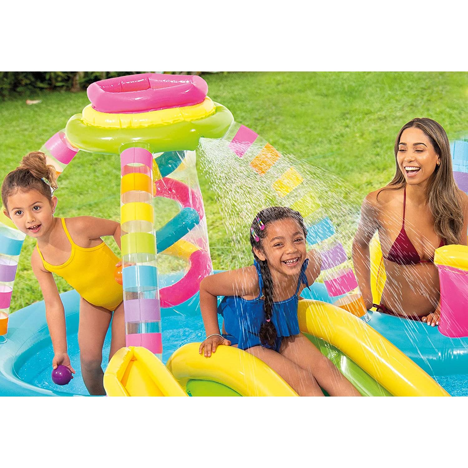 - mehrfarbig Planschbecken, INTEX 56137NP (295x191x109cm) Funnel Rainbow - Playcenter