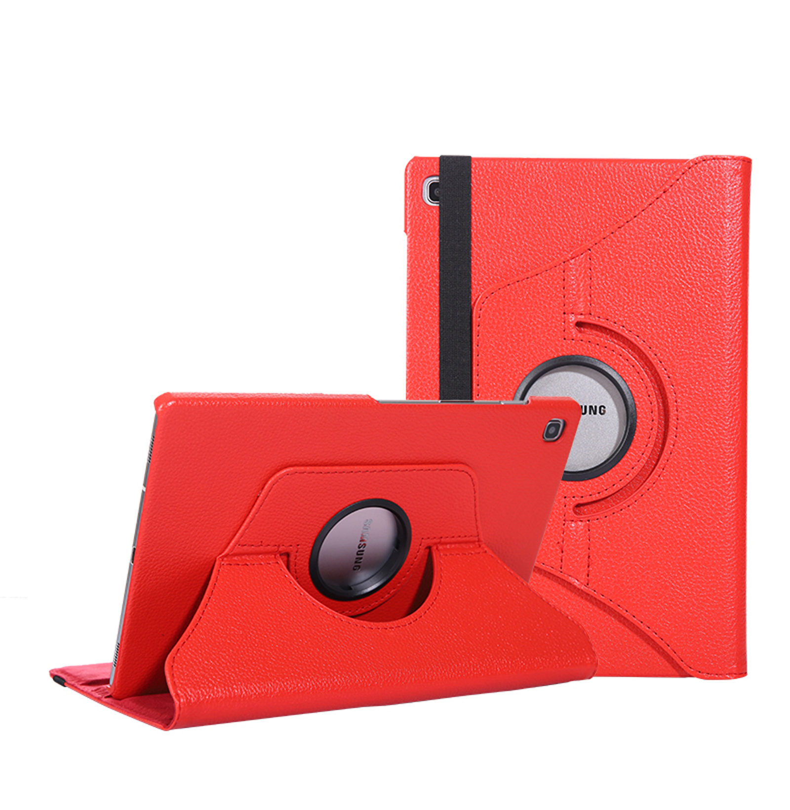 LOBWERK 2in1 Set (Schutzhülle Case Bookcover + für Galaxy Schutzglas) Samsung S5e Rot Tab Zoll SM-T725 SM-T720 Kunstleder, 10.5