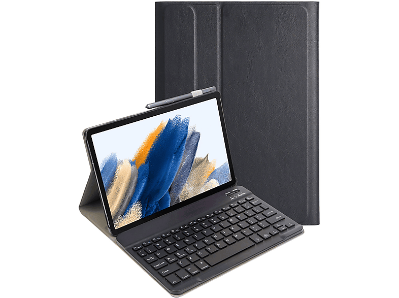 LOBWERK 2in1 Set (Bluetooth Tastatur + Cover) Schutzhülle Bookcover für Apple iPad iPad 10.2 2019 7 Generation Kunststoff, Schwarz