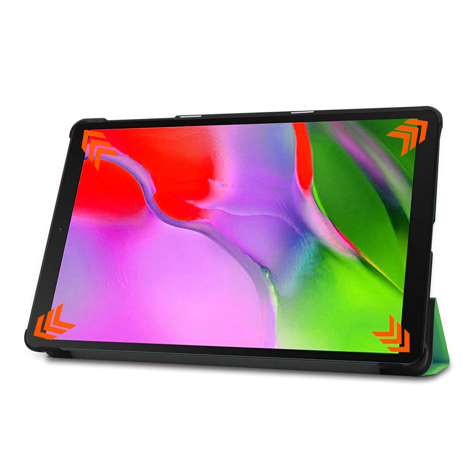 LOBWERK Hülle Schutzhülle Bookcover für Kunstleder, SM-T510 A Zoll Tab 10.1 Galaxy Grün Samsung