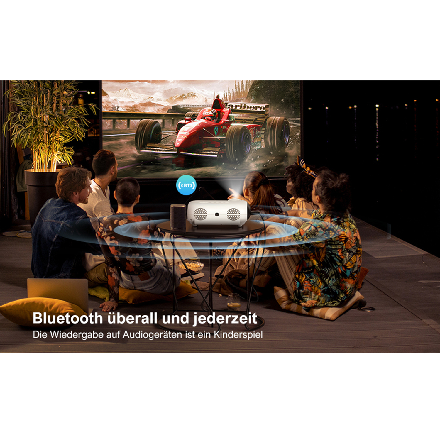 Beamer(Full-HD, 300 P20 1080P ULTIMEA Bluetooth Full HD Native ANSI-Lumen)