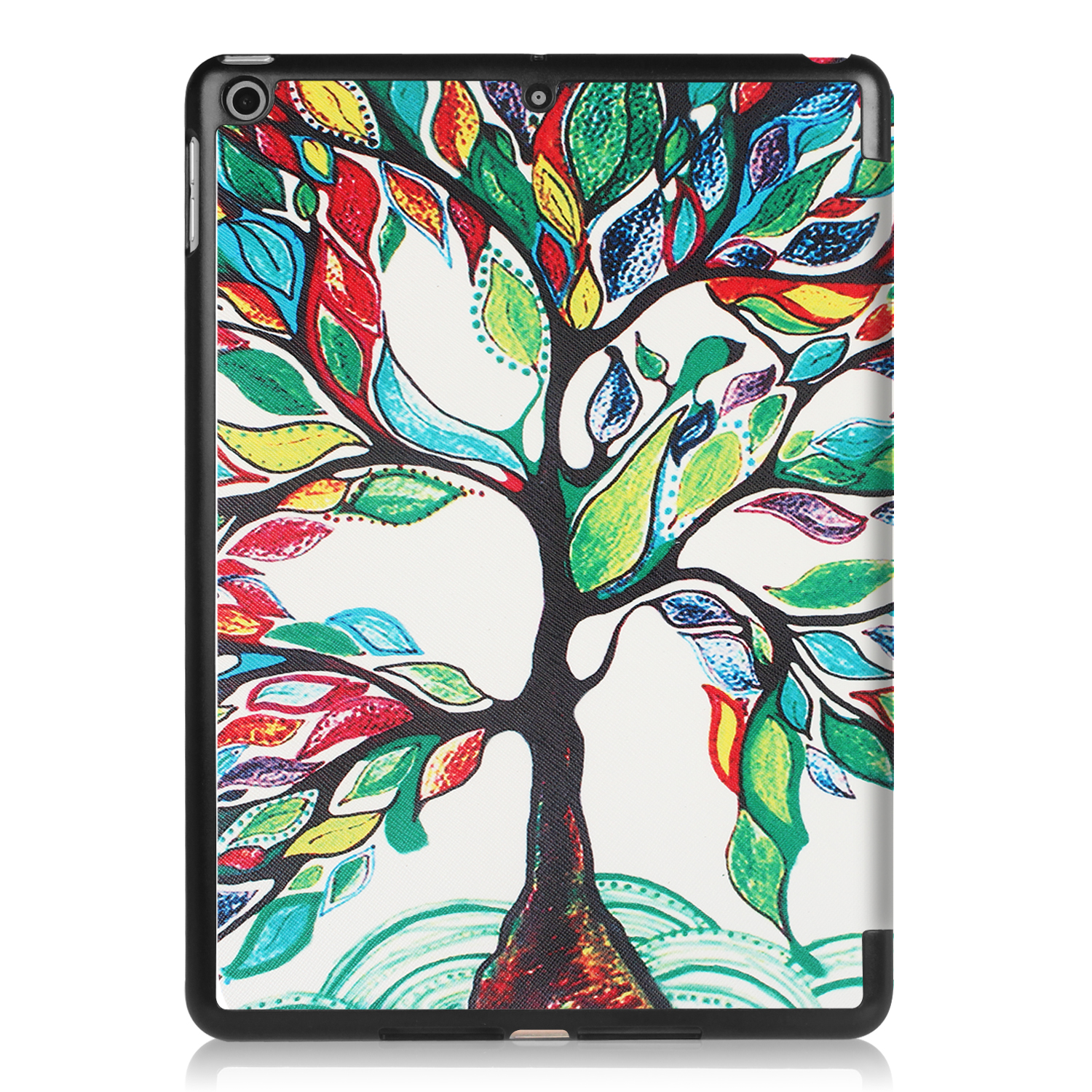 9,7 NEU iPad Hülle Bookcover 2017 LOBWERK Apple Kunstleder, (Lebensbaum) für 2018 Schutzhülle