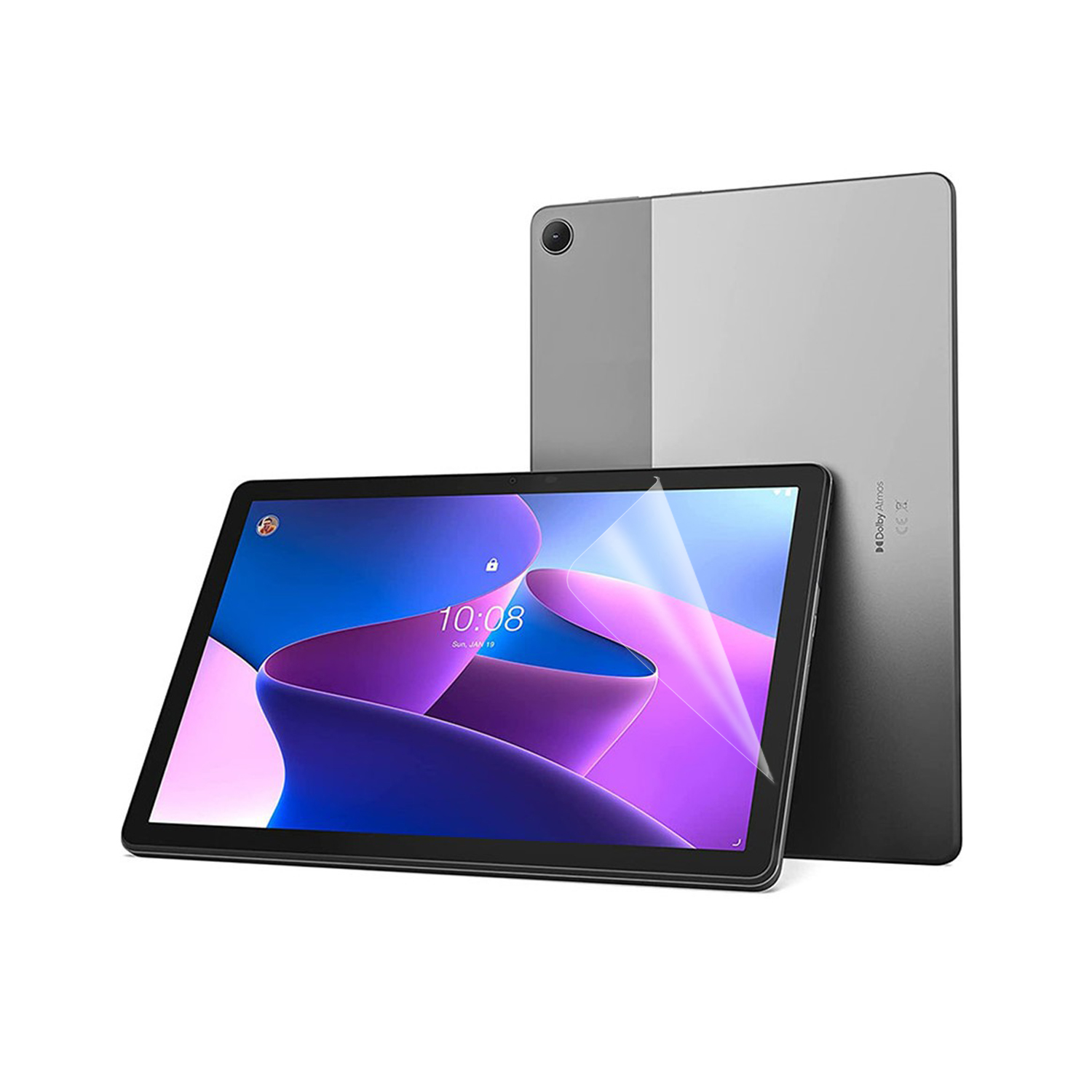 Due tablet, argento e nero. Visualizza una schermata bloccata sul tablet nero.
