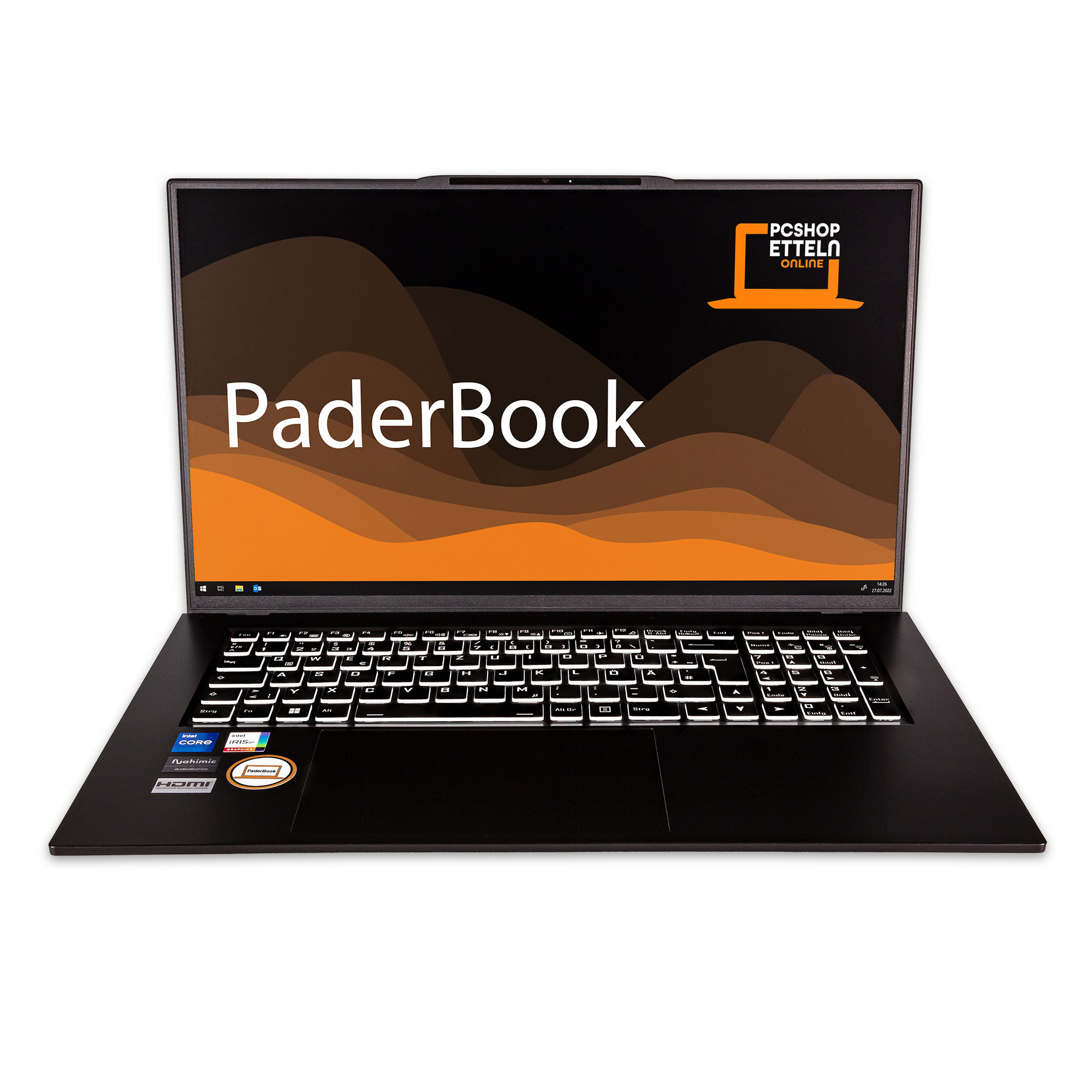 Office GB Pro, 17,3 aktiviert, mit RAM, i57, fertig Schwarz 2021 und 16 500 installiert Display, Plus Zoll PADERBOOK GB Notebook SSD,