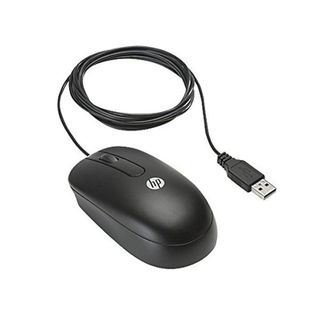 Ratón con cable - HP USB Optical Scroll Mouse, Por cable, 800 ppp, Negro