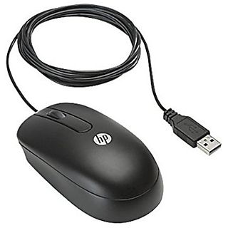 Ratón con cable - HP USB Optical Scroll Mouse, Por cable, 800 ppp, Negro