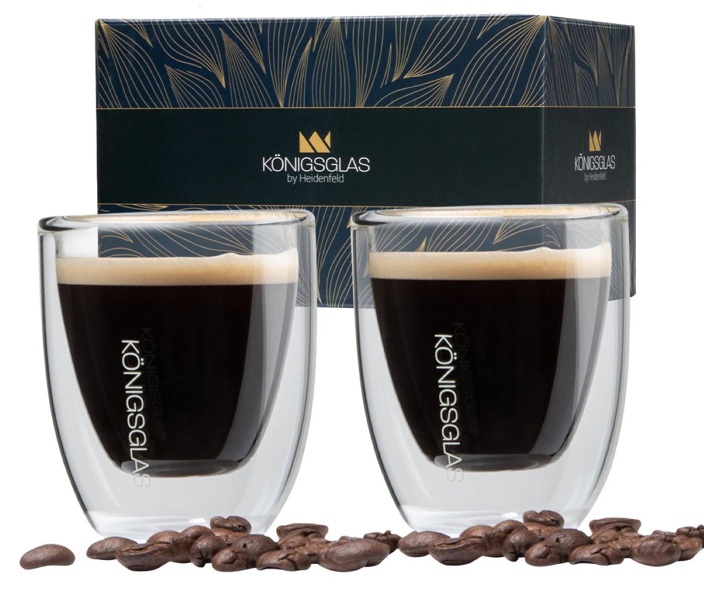 HEIDENFELD Königsglas 2x 80 Kaffeegläser Espresso ml