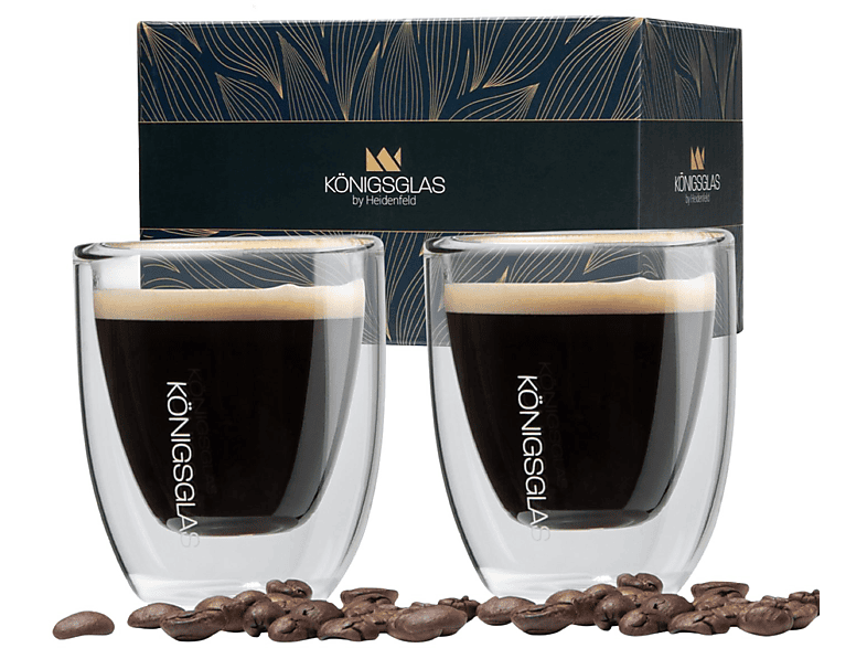 HEIDENFELD Königsglas Espresso 2x 80 ml Kaffeegläser