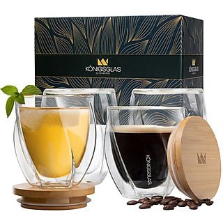 HEIDENFELD Königsglas Swing 4x 250 ml Kaffeegläser