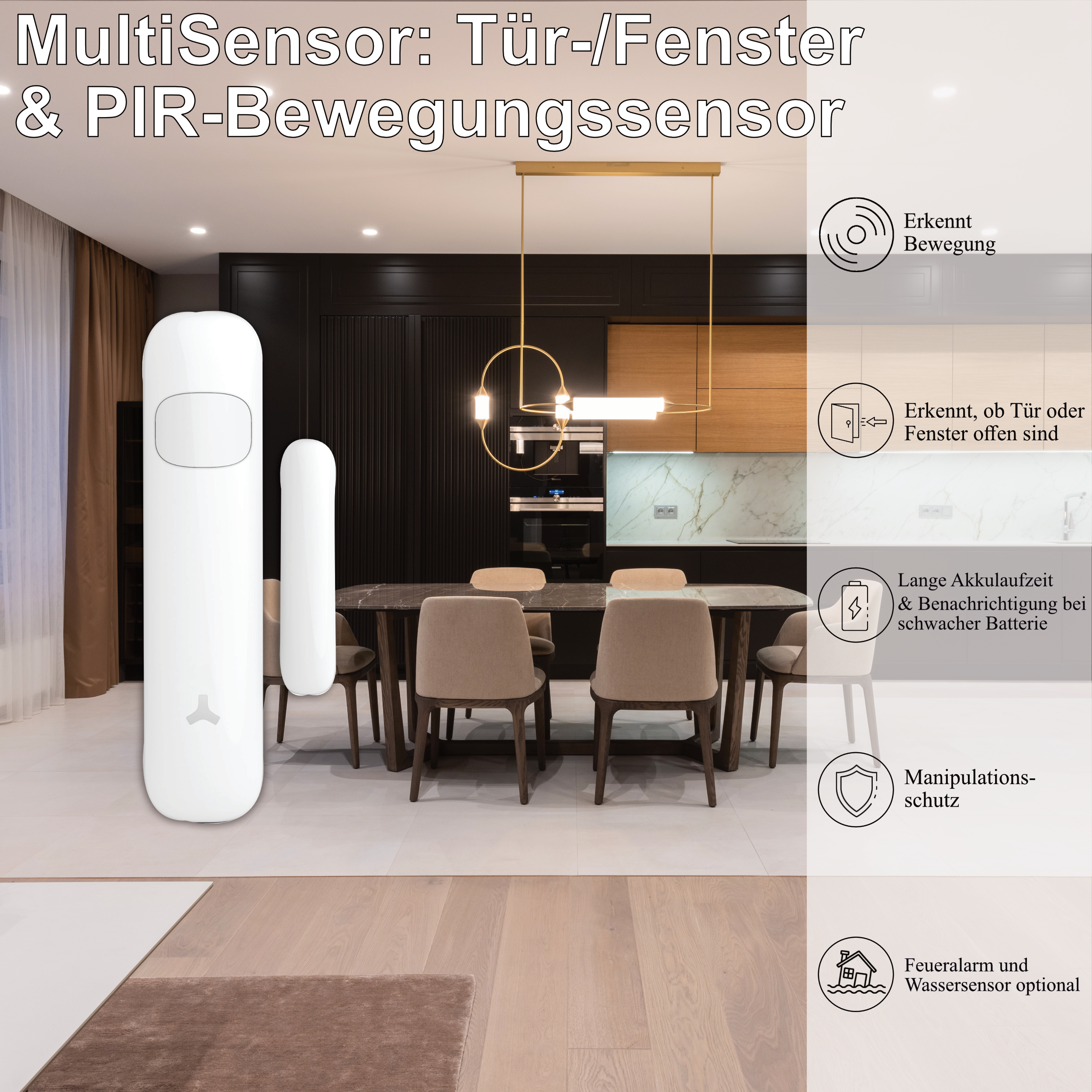 MultiSensor, Home Tür-/Fensterkontakt, Smart INGA Bewegingsmelder Weiß