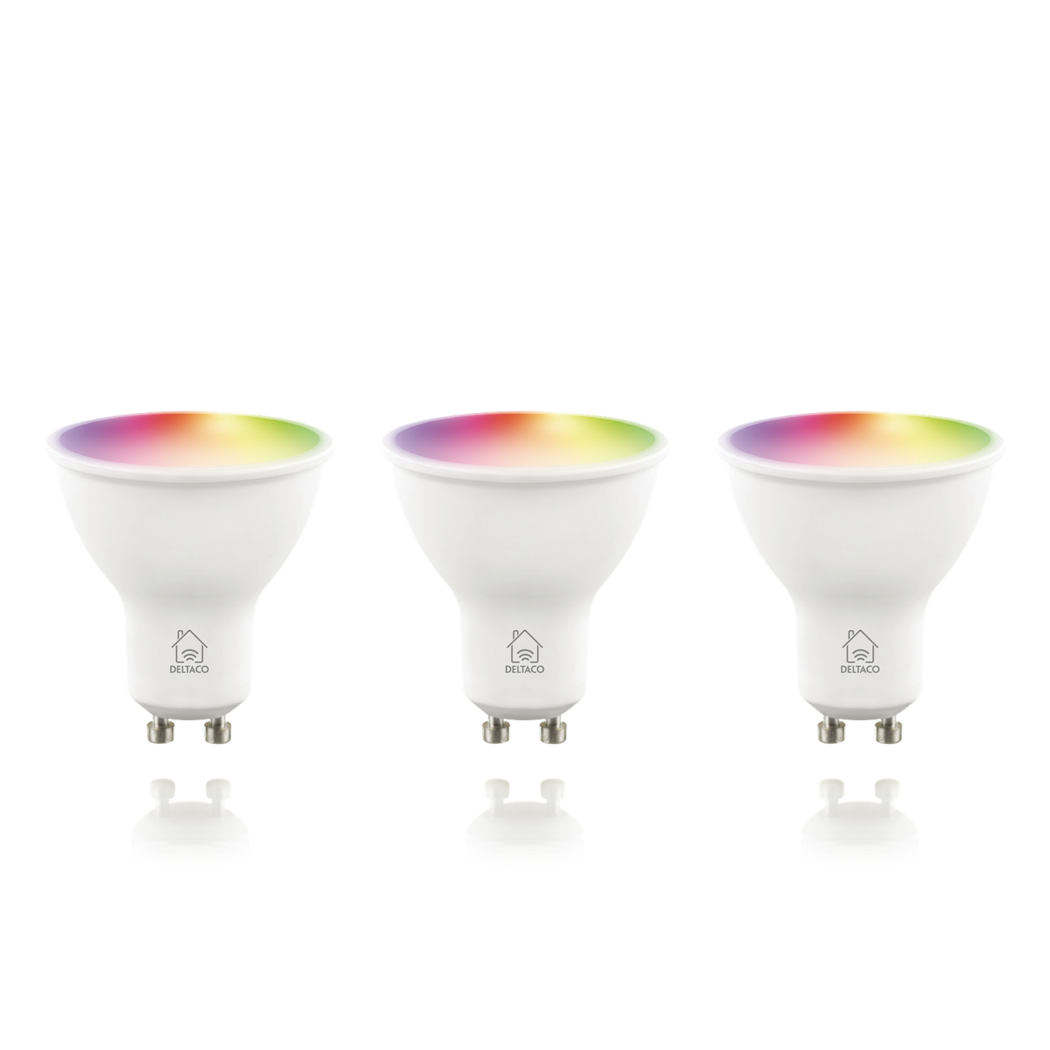 HOME DELTACO warmweiß, Glühbirne GU10 Smarter SMART smart RGB Spot