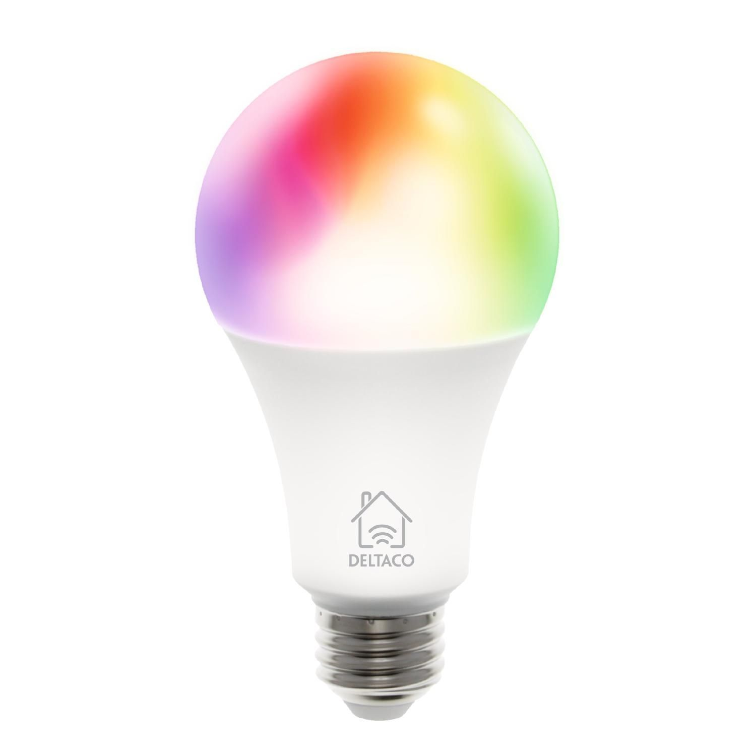 DELTACO smart Birne Glühbirne HOME LED warmweiß, SMART RGB RGB E27 Smarte