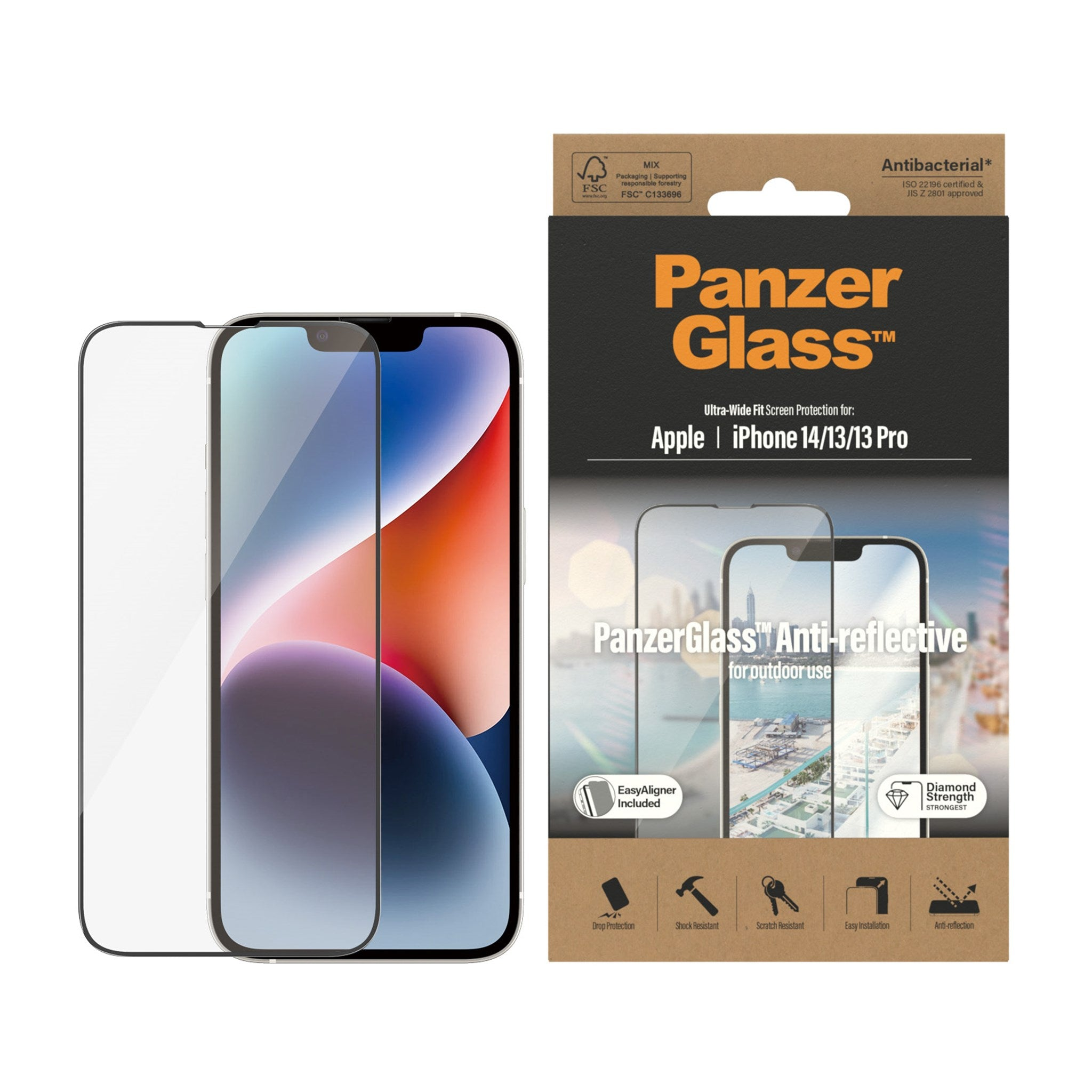 14 iPhone 13 PANZERGLASS Ultra-Wide Fit Displayschutz(für Apple Pro) 13