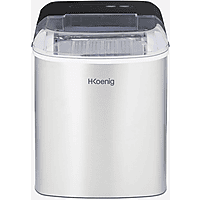 H.KOENIG H.Koenig Eiswürfelmaschine ICEK12 / 12 kg Eis / Produktion 10-13 min. / 2 Größen / 120 W / Edelstahl Eiswürfelmaschine (120 Watt, Silber)