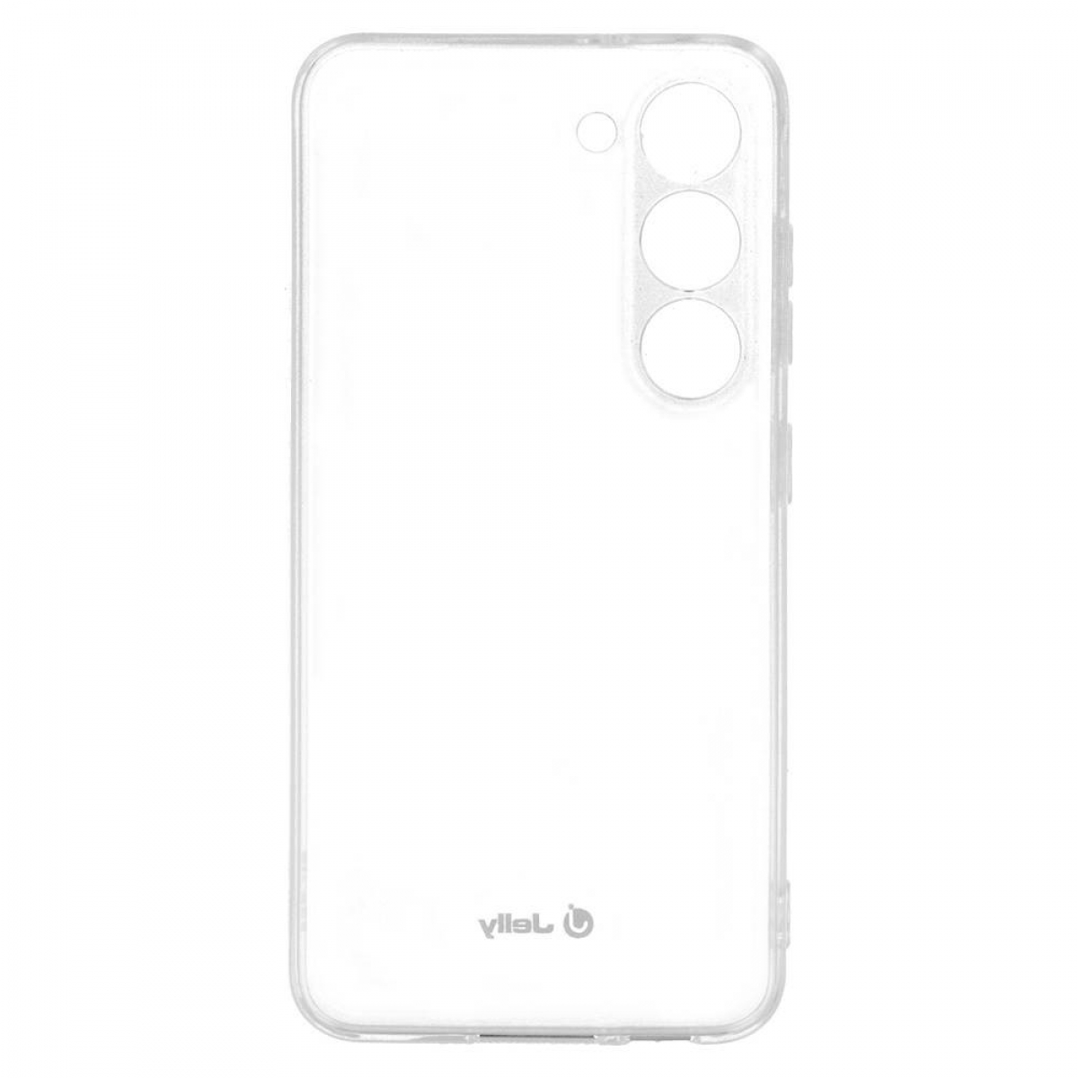 Transparente Handyhülle mit Aussparungen für Kamera und Tasten, minimalistisches Design.