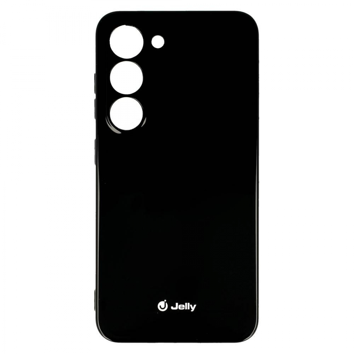 Schwarze Handyhülle mit drei Kameraausschnitten und einem 'Jelly'-Logo unten.