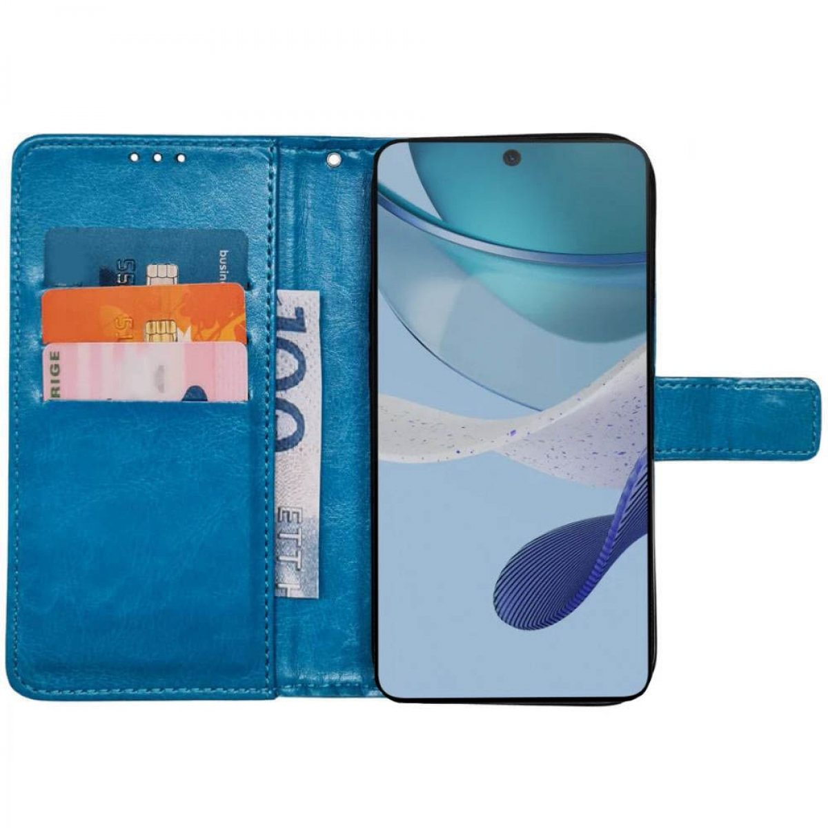 CASEONLINE 3-karten, Bookcover, Motorola, Moto Hellblau G53