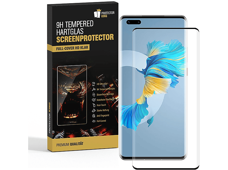 PROTECTORKING 4x FULL CURVED Schutzglas Huawei 40) HD Displayschutzfolie(für Mate KLAR Panzerglas