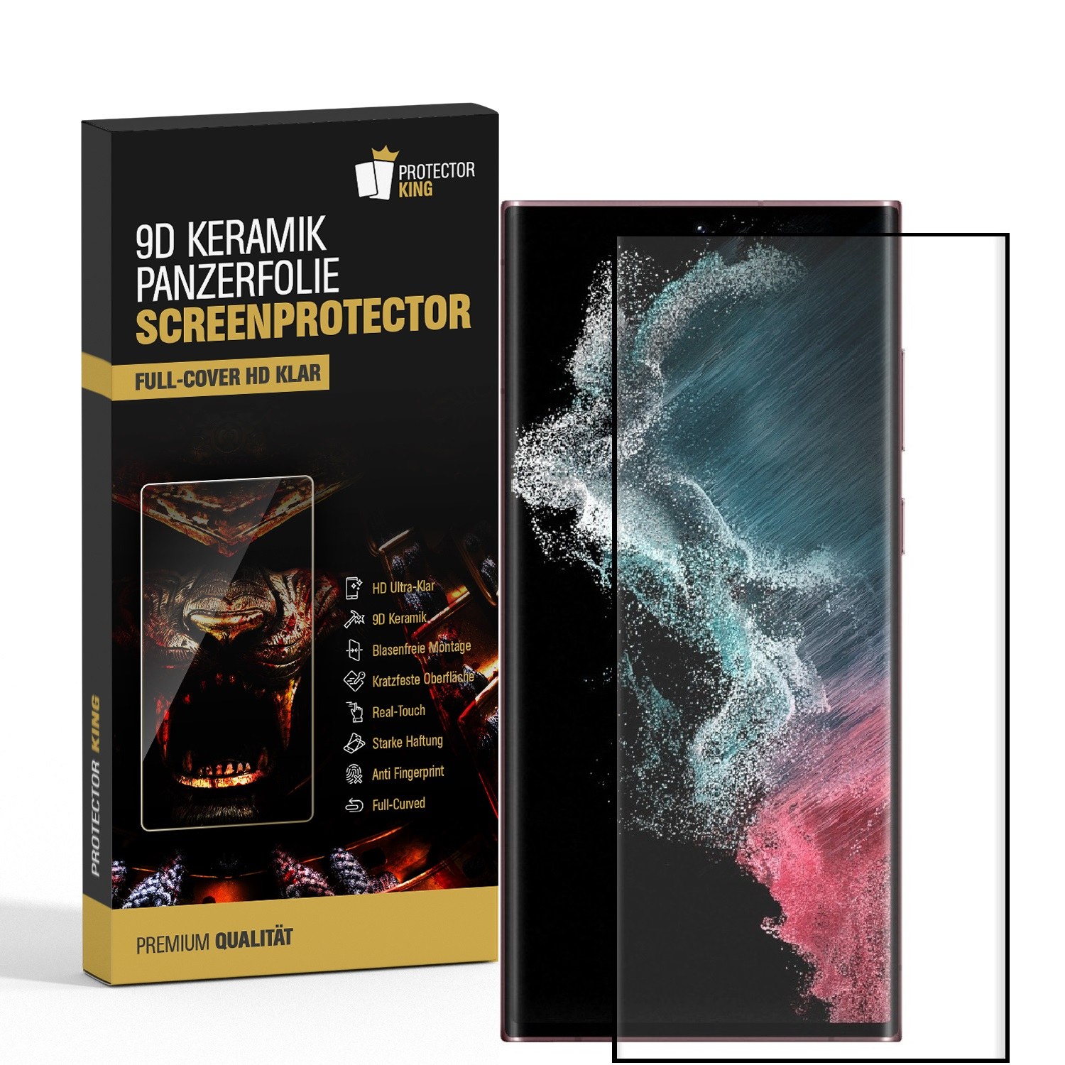 PROTECTORKING 1x HD KLAR Samsung CURVED Keramik Displayschutzfolie(für Panzerfolie FULL Ultra) Galaxy S23