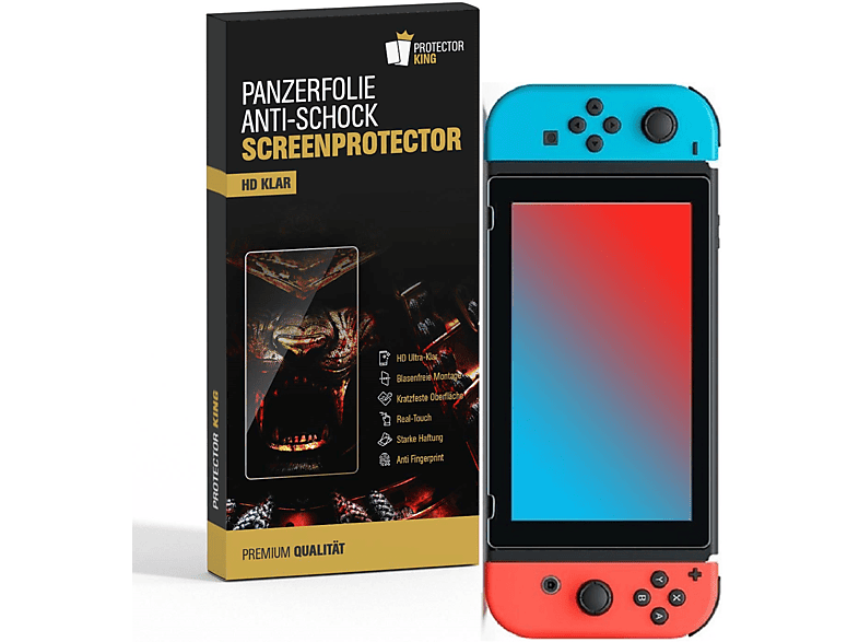 Nintendo NANO HD Panzerfolie 3x KLAR ANTI-SHOCK PROTECTORKING Switch) Displayschutzfolie(für Nintendo