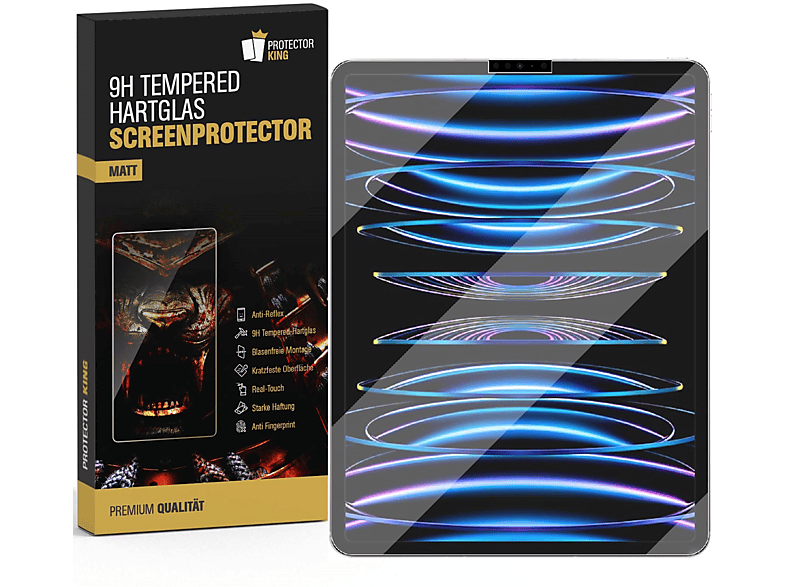 PROTECTORKING 3x 9H Panzerglas 2022) Schutzglas 12.9 Entspiegelt iPad Pro Displayschutzfolie(für Apple Matt