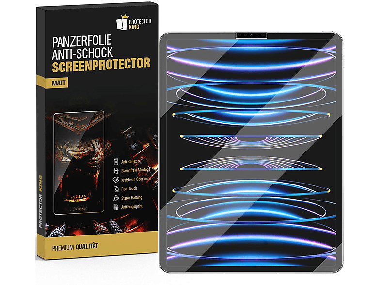 PROTECTORKING 2x Panzerfolie Schutzfolie MATT ENTSPIEGELT Displayschutzfolie(für Apple iPad Pro 12.9 2022)