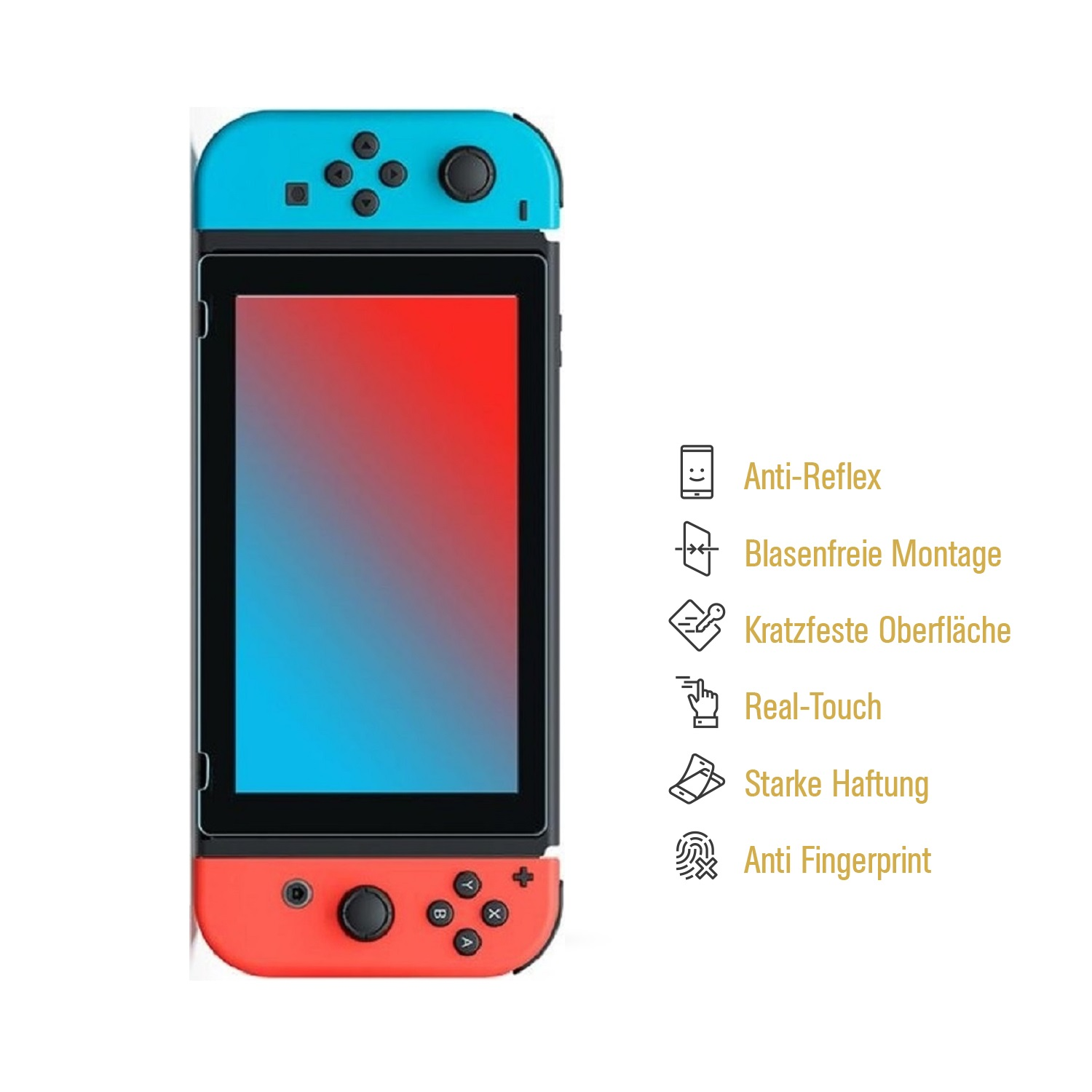 Switch) PROTECTORKING Displayschutzfolie(für 6x ANTI-SHOCK NANO Panzerfolie ENTSPIEGELT MATT Nintendo