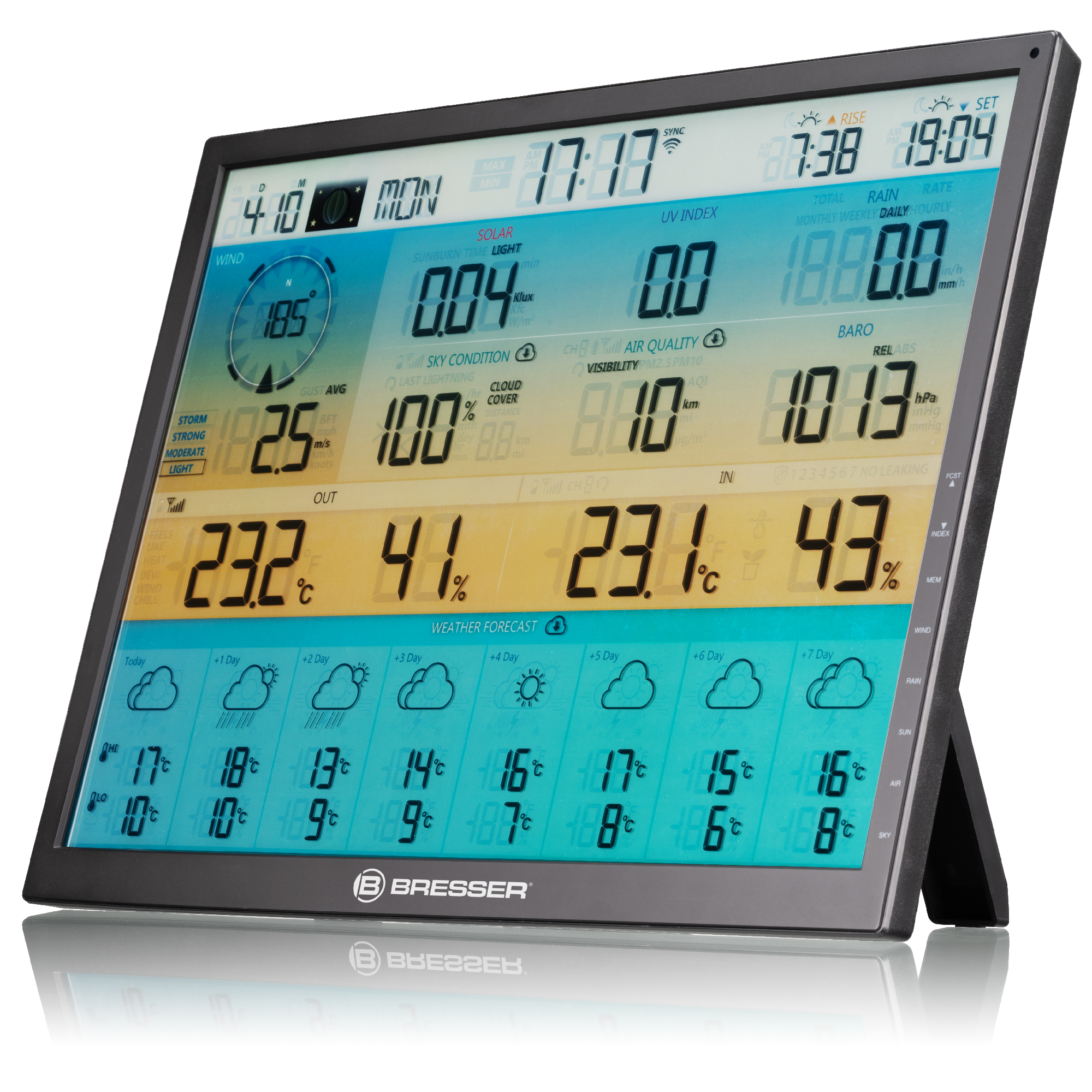 Station météo - BRESSER - 4CAST XL - 8 jours - WLAN - Capteur solaire 7-en-1 - TV Son Photo