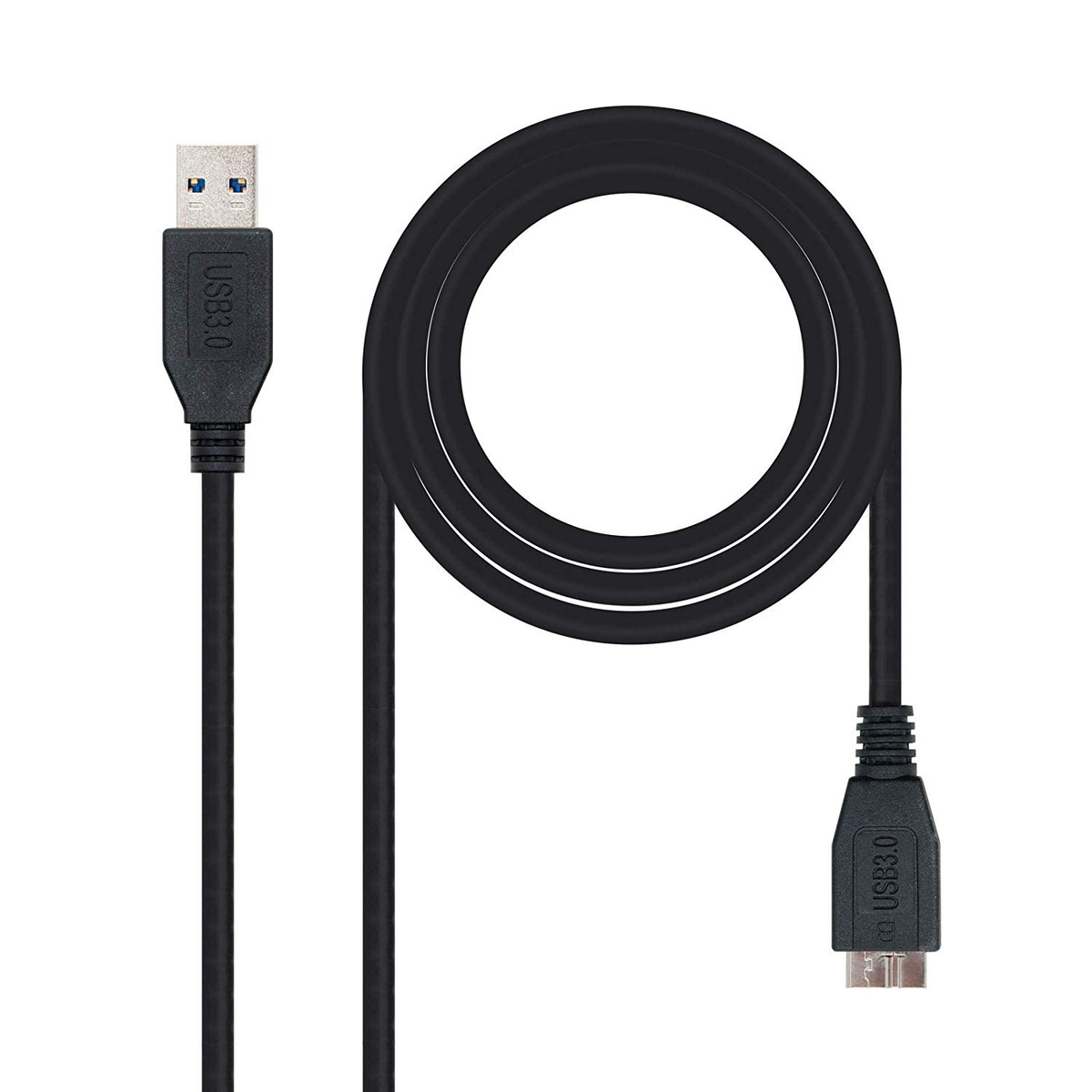 Cable USB - 10.01.1101-BK NANOCABLE, Negro