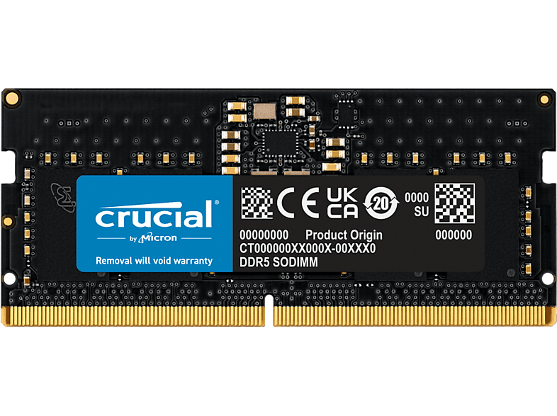 CRUCIAL CT8G48C40S5 CL40 GB (16GBIT) PC 8GB Arbeitsspeicher DDR5 DDR5-4800 8