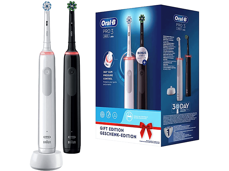 Oral-B PRO 1 790 CrossAction Duo Cepillo de dientes Negro/Blanco