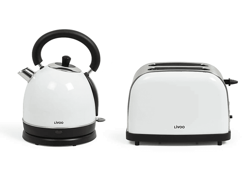LIVOO 443485 Toaster Schlitze: Watt, (1800 Weiß 2)
