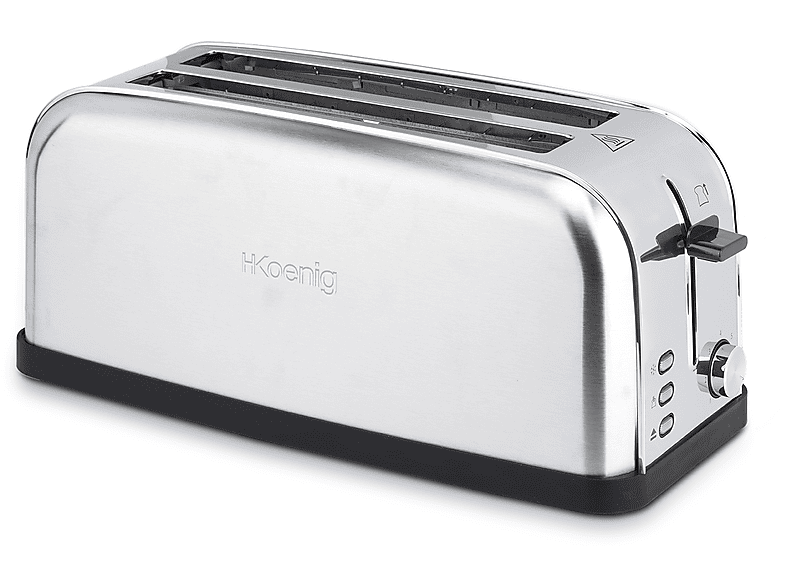 H.KOENIG H.Koenig TOS28 Toaster / 3 Toaster Funktionen Silber (1500 Bräunungsstufen Watt, Edelstahl Schlitze: / 2) 7 Scheiben Krümelfach / / 4 