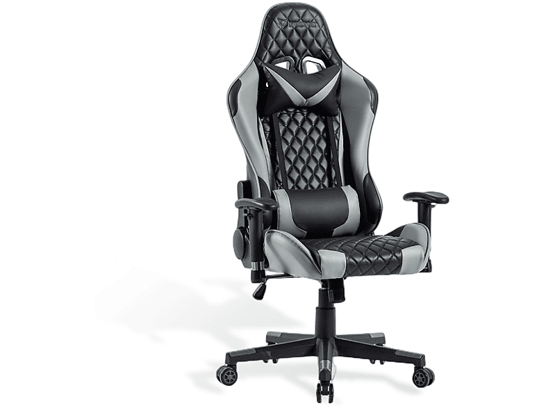 SEVEN COMFORT Verstellbarer professioneller GamingStuhl, Bürostuhl, 150kg Gaming Stuhl, Grau