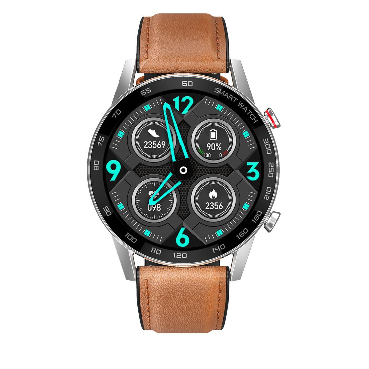WATCHMARK WDT95 Braun Metall/Kunststoff Leder, Braun Smartwatch