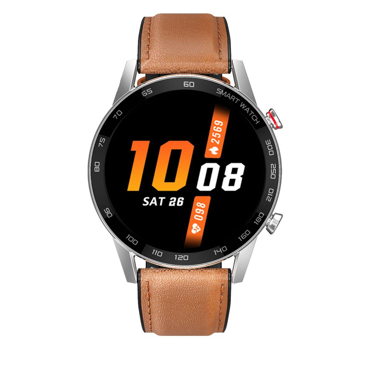 Metall/Kunststoff Braun Smartwatch Braun WATCHMARK Leder, WDT95