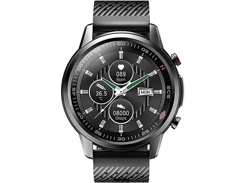 schwarz Smartwatch Silizium, WATCHMARK Schwarz Kunststoff WF800