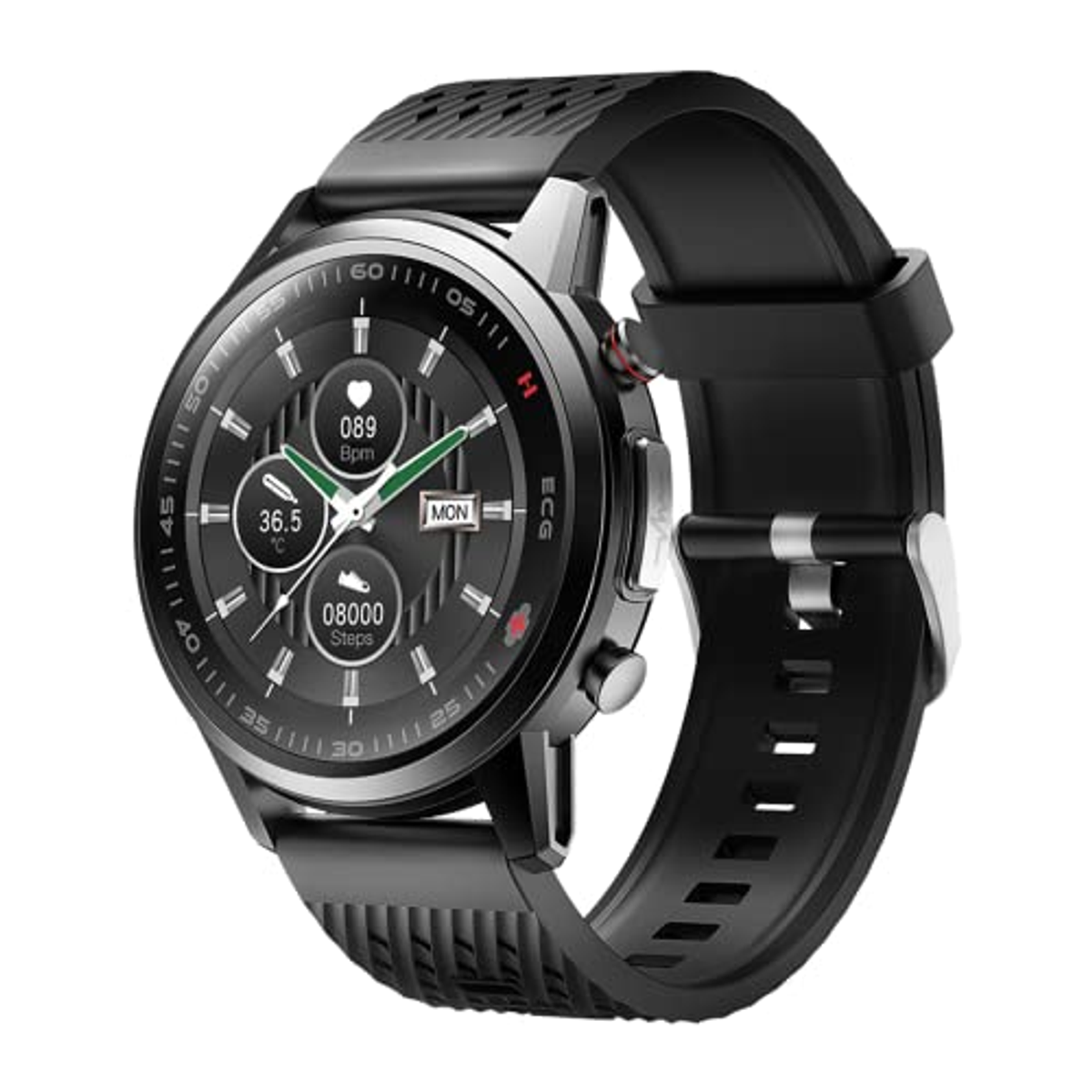 WATCHMARK WF800 schwarz Silizium, Smartwatch Schwarz Kunststoff