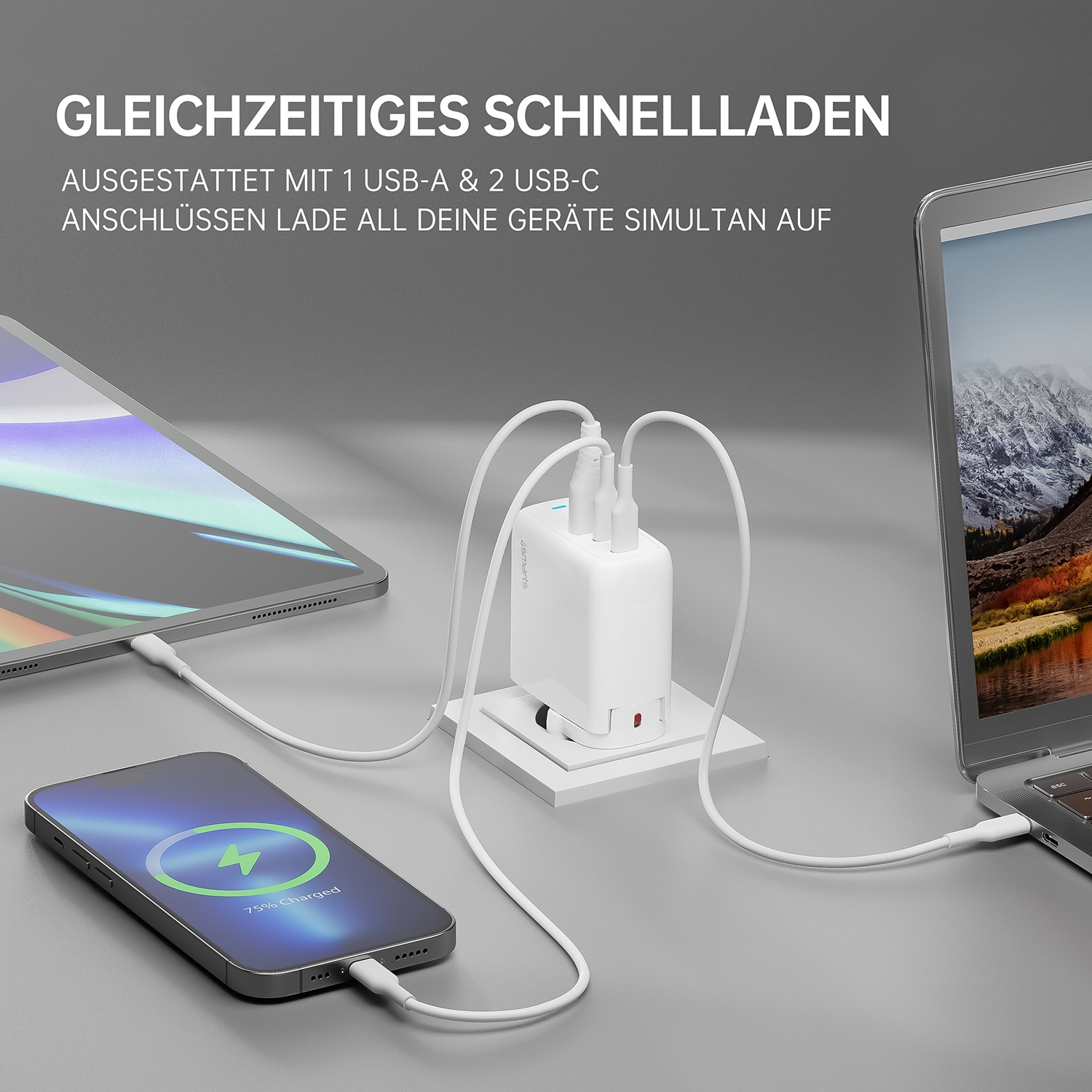 GaN 4SMARTS Weiß Universal, Ladegerät Flex