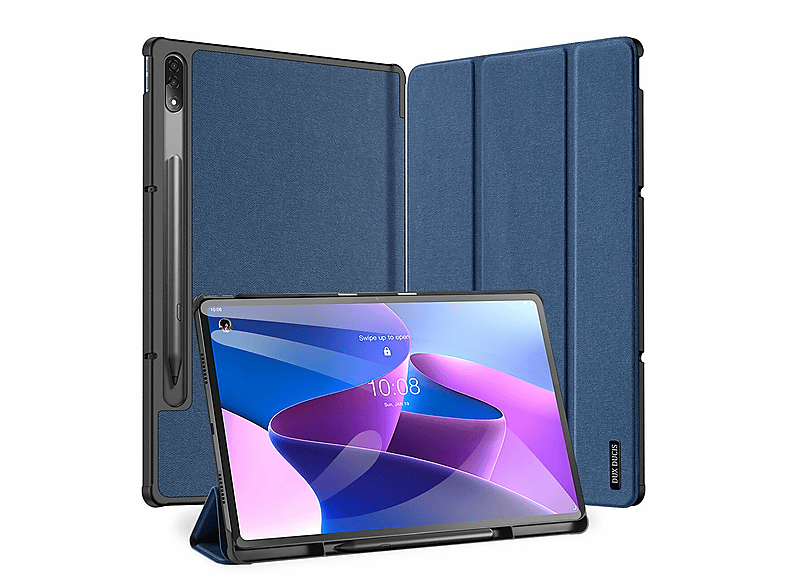 DUX DUCIS Blau Tasche Bookcover Tablethülle Buch TPU, für Lenovo Kunstleder