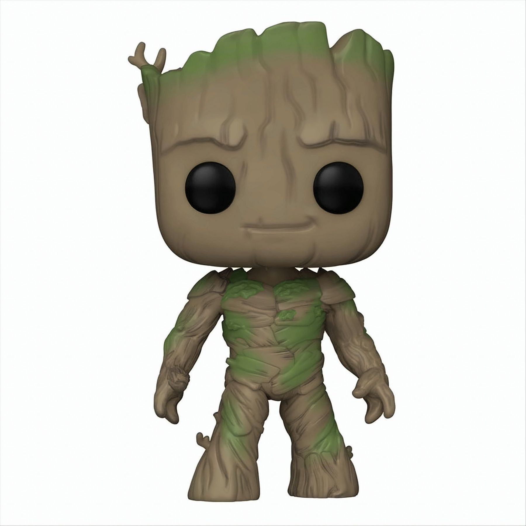 Funko Pop! di Groot, il personaggio a forma di albero di Guardiani della Galassia, in posa eretta.