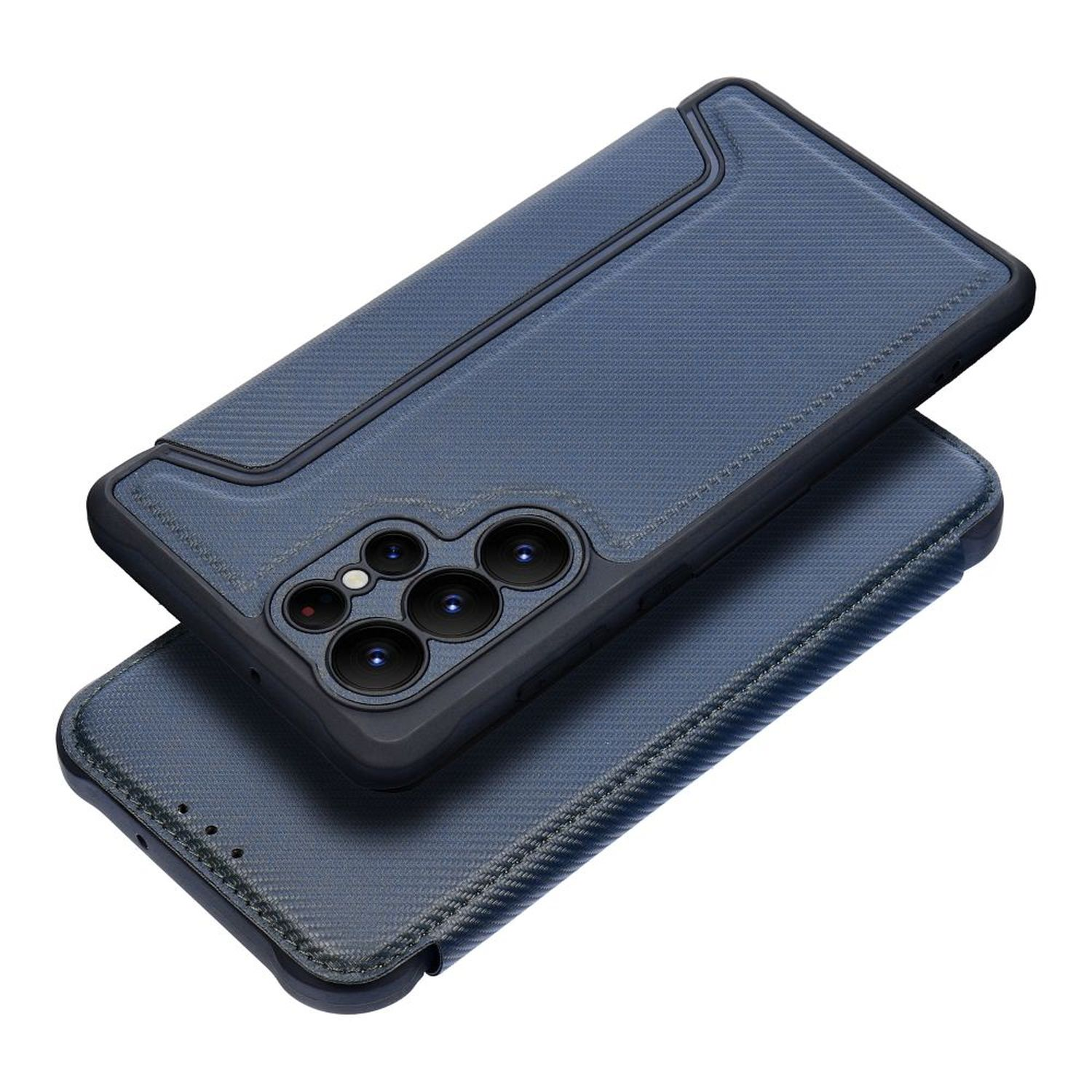 Samsung, Galaxy (S918B), Ultra Bookcover, Blau S23 COFI Razor Carbon-Cover, Magnet