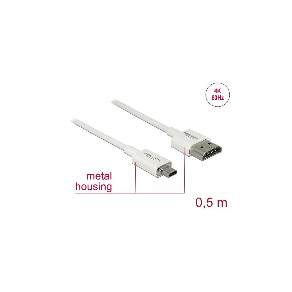 Kabel, HDMI 85148 DELOCK Weiß