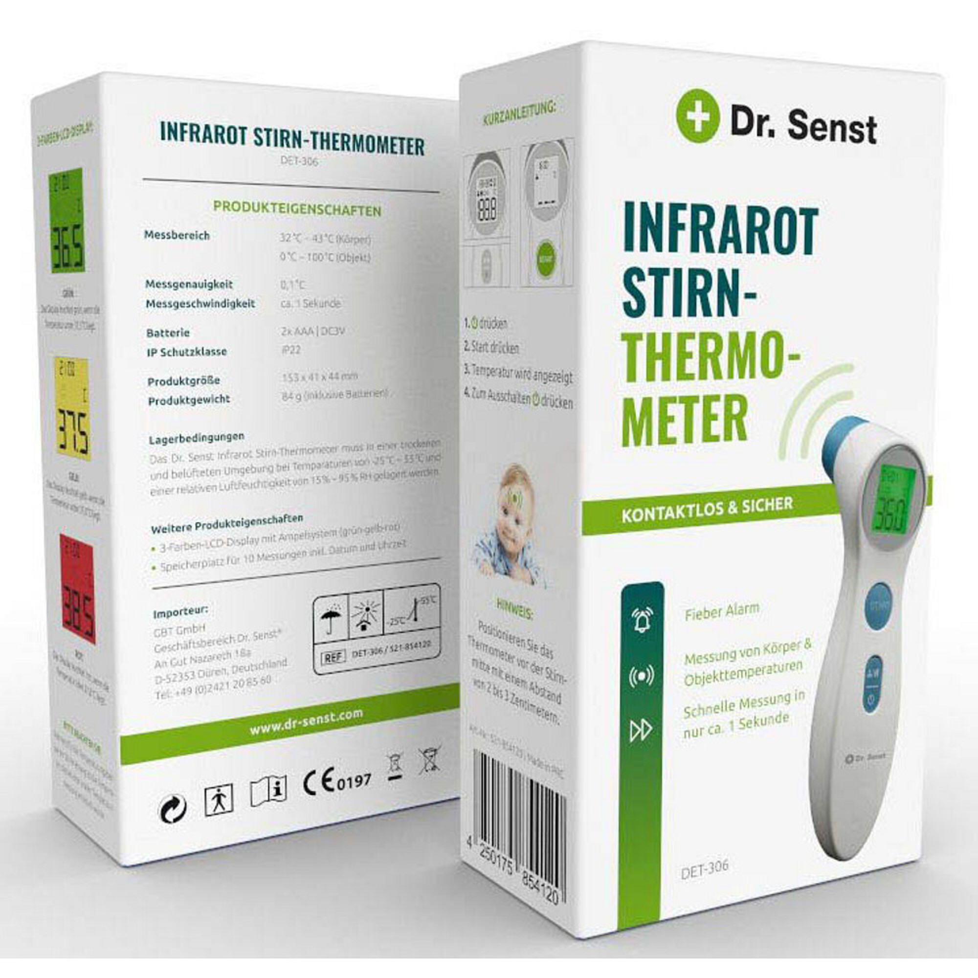 DR. DET-306 kontaktlose Thermometer (Messart: SENST Infrarotmessung)