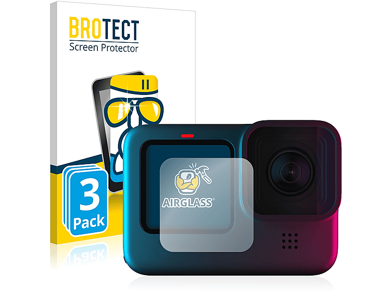 BROTECT 3x Airglass klare Schutzfolie(für GoPro Hero 9 Black)