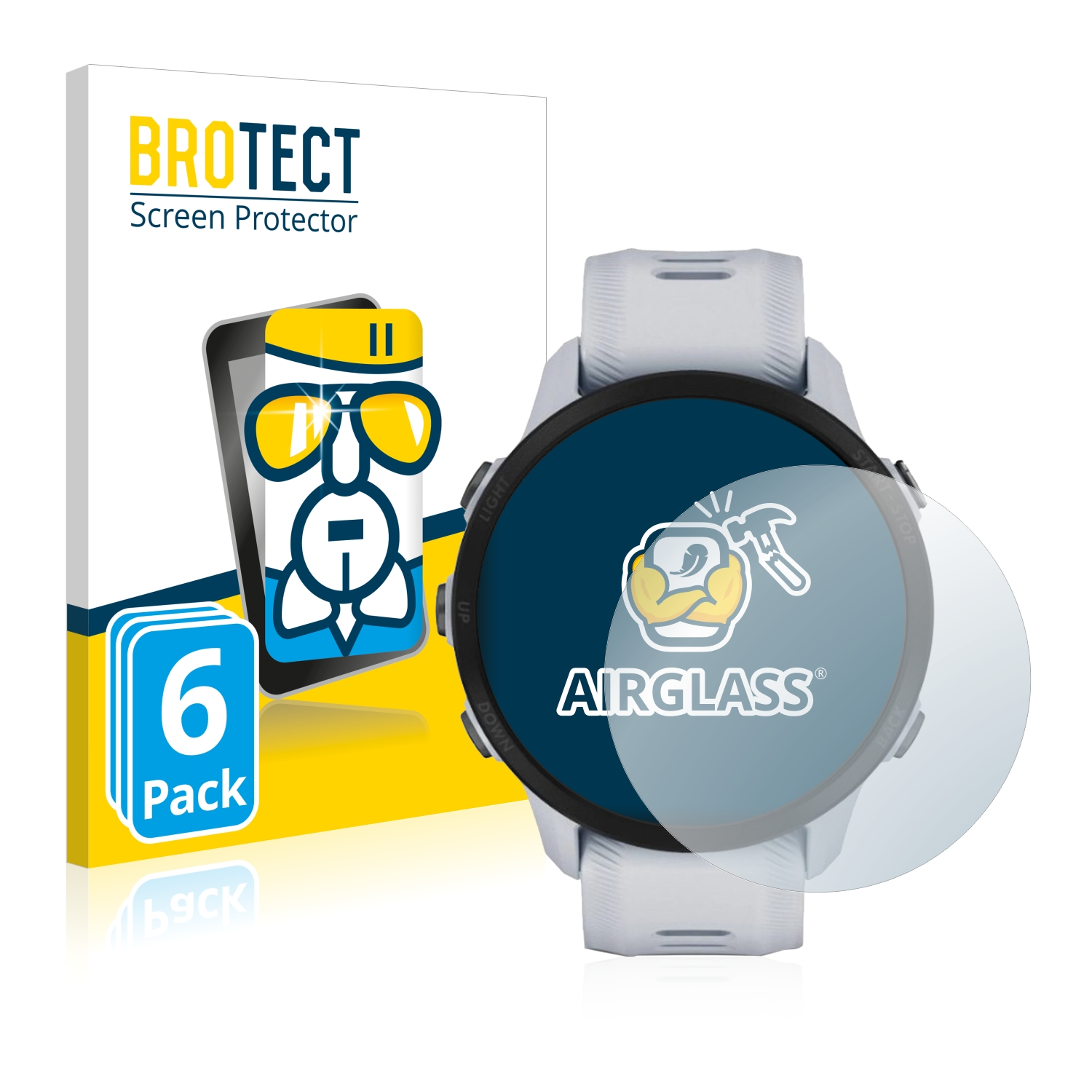 BROTECT 6x Airglass klare Schutzfolie(für 955 Garmin Solar) Forerunner