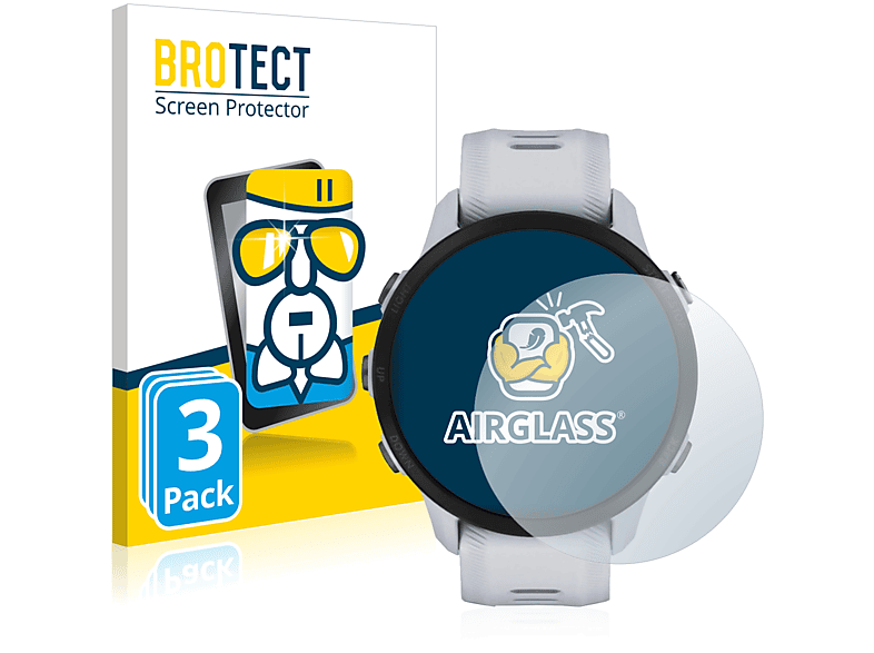 3x klare Forerunner 955) BROTECT Airglass Garmin Schutzfolie(für