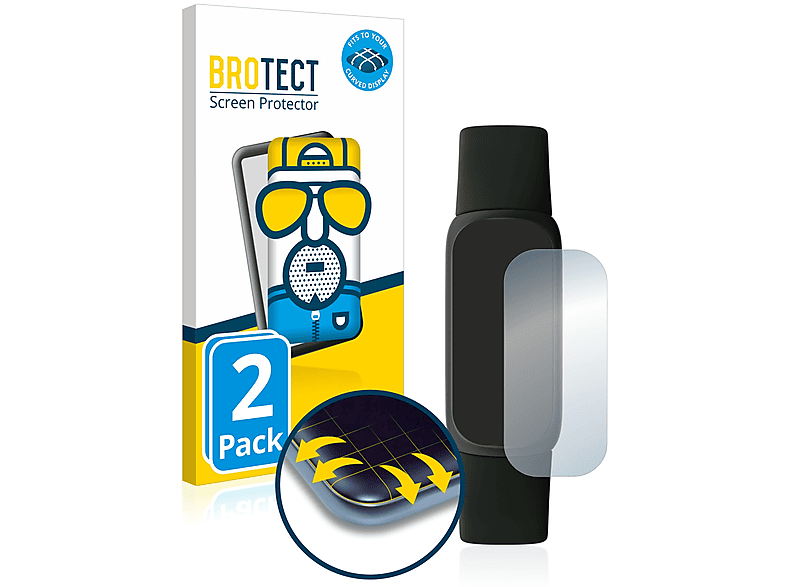 BROTECT 2x Flex matt Fullscreen 3D Curved Schutzfolie (für Fitbit Inspire 3)