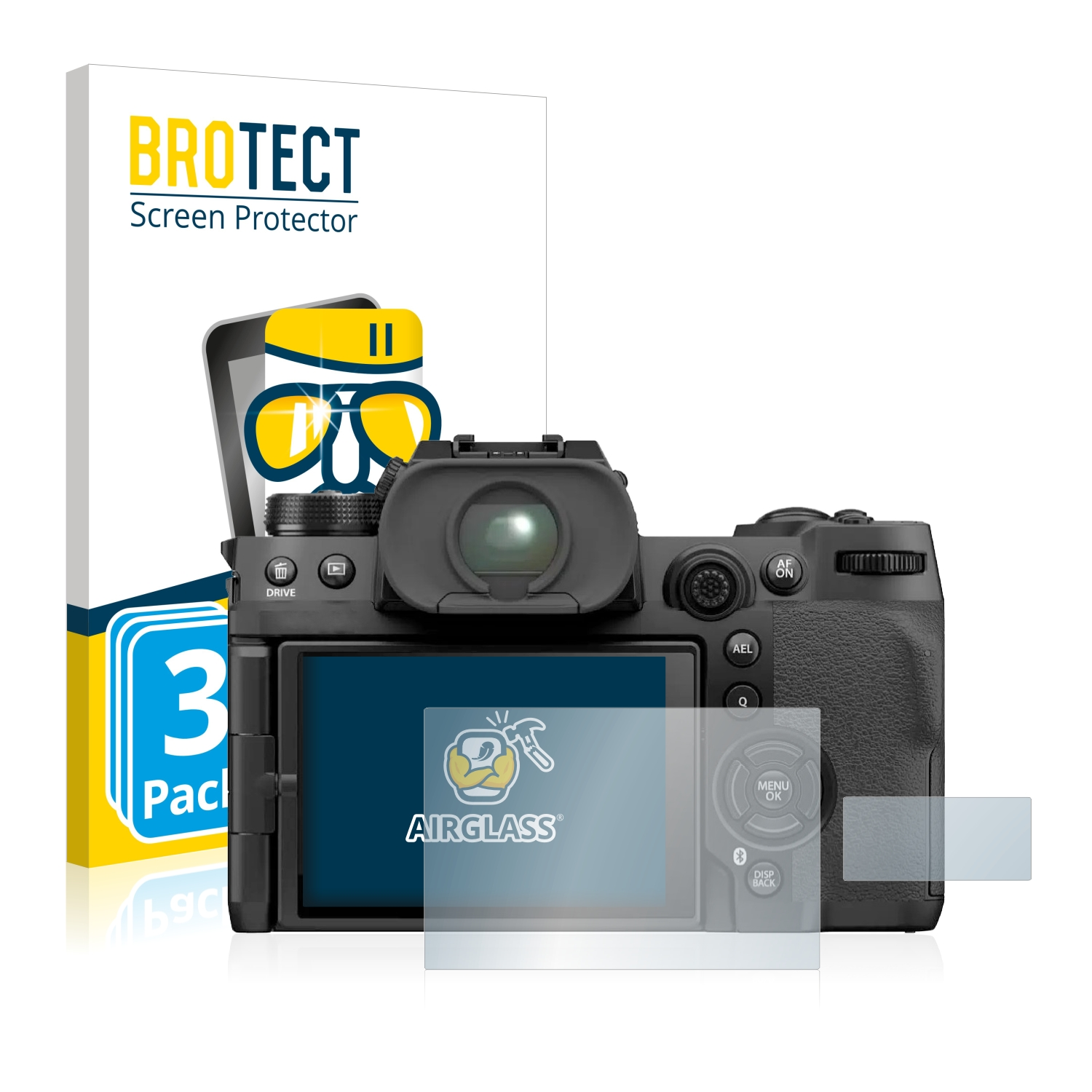X-H2S) Fujifilm 3x klare BROTECT Schutzfolie(für Airglass