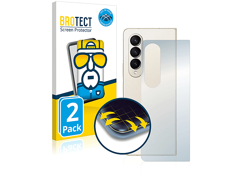 BROTECT 2x Flex Full-Cover 3D 4) Galaxy Fold Samsung Z Schutzfolie(für Curved
